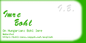 imre bohl business card